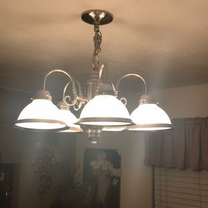 5 dome silver chandelier
